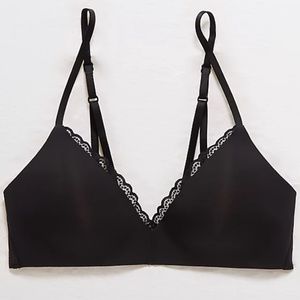 Aerie Real Happy Wireless Lightly Lined Bra Black 36B